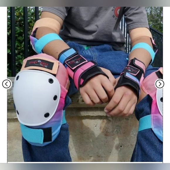 Eight Ball Kids' 8+ Pad Set 3pk - Sunset Fade: Elbow, Knee, Wrist Protection - Picture 1 of 8